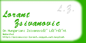 lorant zsivanovic business card